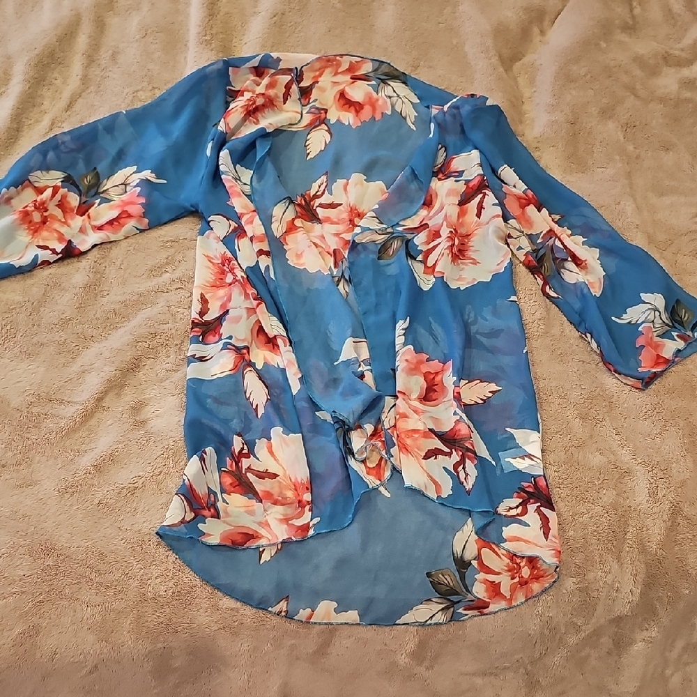 Floral Blue Women's Top